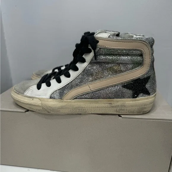 Golden Goose glitter camouflage quarter zip sneakers - Picture 2 of 6